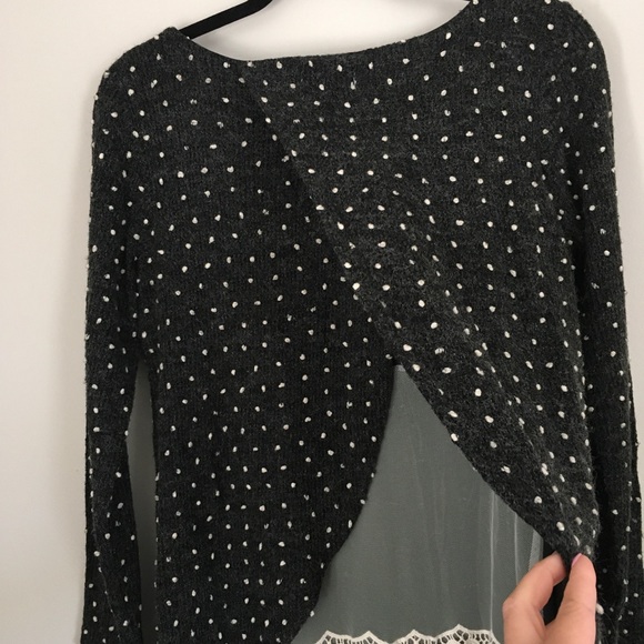 Anthropologie A’reve polka dot lace trim sweater - Picture 5 of 8